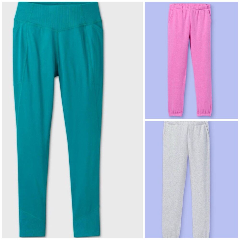 More Than Magic Girls Motion  Bundle Terry Jogger Pants Pink Green XS 4/5